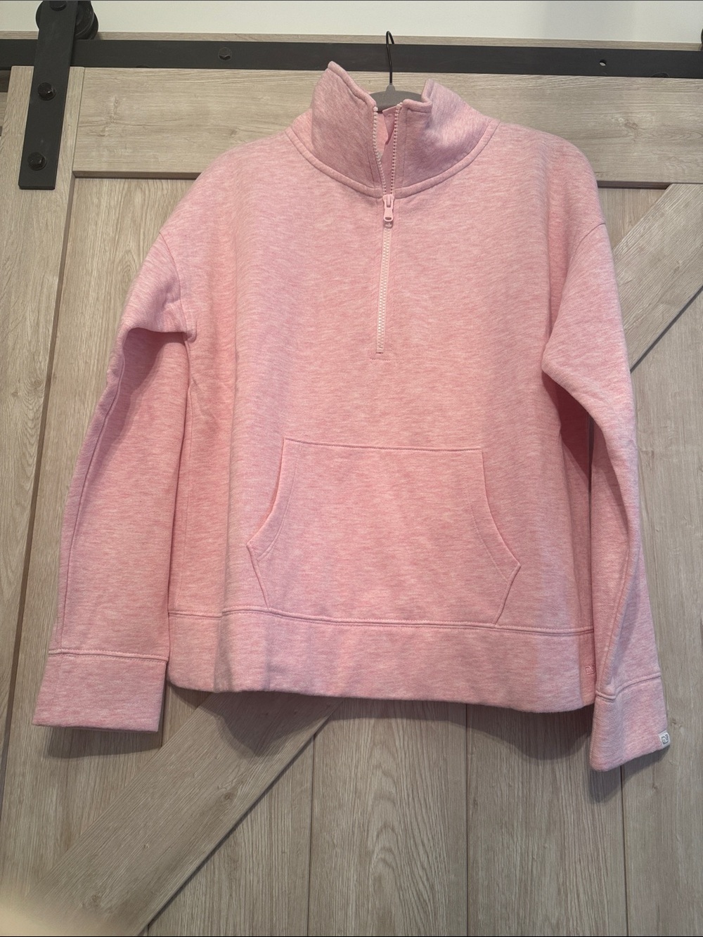 Vineyard Vines Heathered Light Pink Quarter-Zip Pullover